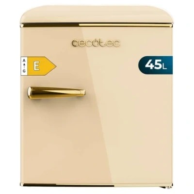 Abbildung von Cecotec Kleiner Kühlschrank Retro Tischkühlschrank 45L Bolero CoolMarket TT Origin 45 Beige E. 55cm hoch und 44,7cm breit, Energieeffizienzklasse E, Icebox verchromter Griff,