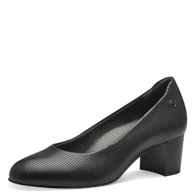 Abbildung von Tamaris COMFORT Damen Pumps aus Leder mit Blockabsatz, Schwarz (Black), 37 EU