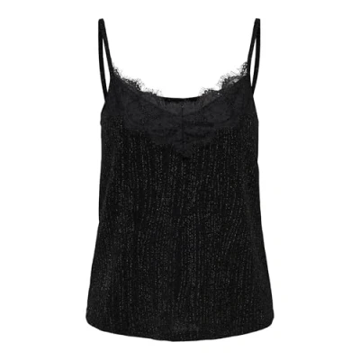 Abbildung von ONLY Damen Onlnew Carol S/L Glitter Mix Top Box Jrs, Black/Detail:harlekin Silver, XL