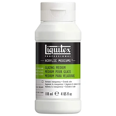 Abbildung von Liquitex 7504 Professional Lasur Medium für Acrylfarben dünne, transparente Glasuren und Lasureffekte, erzeugt maximale Transparenz 118ml Flasche, Transparent