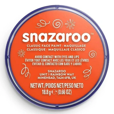 Abbildung von Snazaroo 1118552 Schminkfarbe Dunkelorange, 18ml Topf hautfreundliche Gesichtschminke auf Wasserbasis, wasservermalbar, parabenfrei, Face &amp; Bodypaint Farbe für Kinder Erwachsene