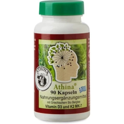 Abbildung von Athina® Griechische Eisenkraut Bergtee Kapseln 90 Stück I Griechischer BIO + Vitamin D3, k2 mk 7 &amp; B Komplex pro Kapsel Vegan Premium Qualität
