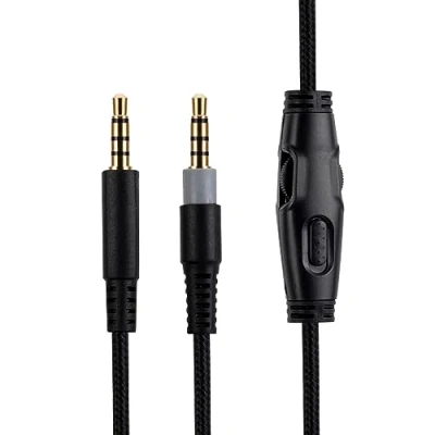 Abbildung von HyperX Cloud Alpha Ersatzkabel, kompatibel mit Gaming Headset, Inline Stummschaltung, Lautstärkeregler Mikrofon, 1,5 Meter Kopfhörer Audio Verlängerungskabel, Schwarz