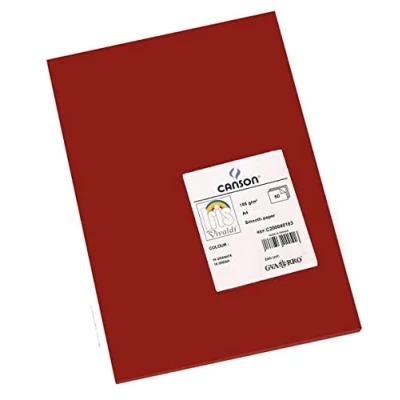 Abbildung von Canson 200040163 Iris Vivaldi glattes, farbiges Papier, A4, dunkelrot 16