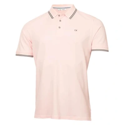 Abbildung von Calvin Klein Herren Campus 3 Knopf Polo Hemd Babyrosa Spitze XL