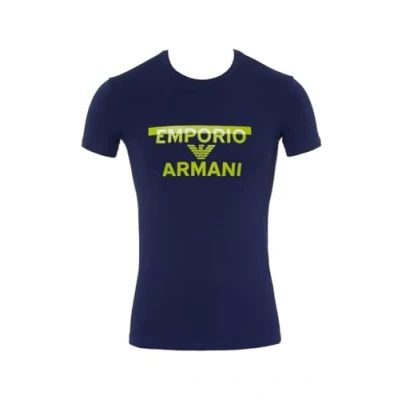 Abbildung von Emporio Armani Herren Men&#039;s Crew Neck T shirt Megalogo Shirt, Ink, L EU