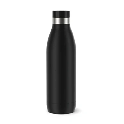 Abbildung von Emsa N31109 Bludrop Color Trinkflasche 0,7 Liter 100% dicht Quick Press Verschluss Ergonomischer 360 Trinkgenuss 12h warm, 24h kühl Edelstahl Schwarz