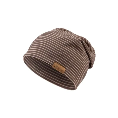 Abbildung von Sterntaler Beanie mit feinem Streifen Unisex Baby und Kinder Mütze aus weichem Microfleece ohne Umschlag tragbar Übergangsmütze dunkelgrau, 47