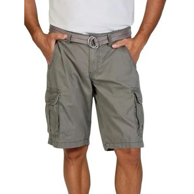 Abbildung von Timezone Cargo Shorts Herren mit Gürtel Regular Fit MaguireTZ Kurze Hosen Cargoshorts Sommer 100% Baumwolle, Größe:30, Farbe:Washed Grey (8122)
