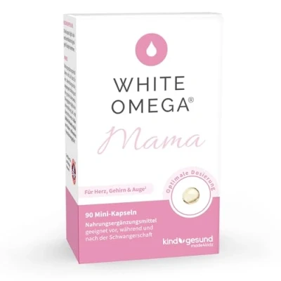 Abbildung von Omega 3 Kapseln für Mütter vor, während und nach der Schwangerschaft 293 mg DHA 173 EPA Einfache Einnahme 90 Mini (1 Monat)