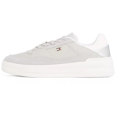 Abbildung von Tommy Hilfiger Essent Basket Metallic Sneaker low, Damen, Größe: 36, Grey whisper Schuhe