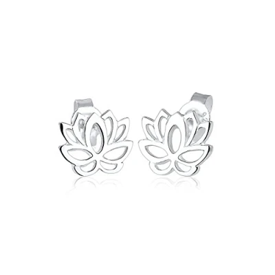 Abbildung von Elli Ohrringe Damen Lotusblumen Motiv Verspielt in 925 Sterling Silber