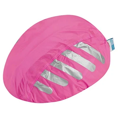Abbildung von EAZY CASE Fahrradhelm Regenüberzug, Regenschutz für Helme, wasserabweisender Helmüberzug mit Gummizug, Reflektor Helmschutz Regenabdeckung mehr Sicherheit im Straßenverkehr, Pink