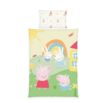 Abbildung von Herding Bettwäsche Peppa Pig, Kopfkissenbezug ca. 40 x 60 cm, Bettbezug 100 135 Mit Reißverschluss und Hoteleinschlag, 100% Baumwolle/Renforcé