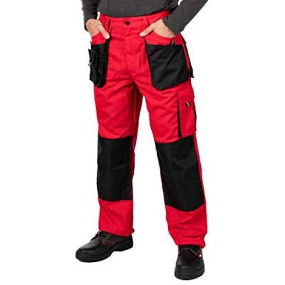 Abbildung von Mazalat Arbeitshosen männer mit Kniepolstertaschen, Größen S XXXL, Arbeithose Herren, Arbeitshose, Arbeits Hose, Cargo Hosen, Qualitat Rot XXL