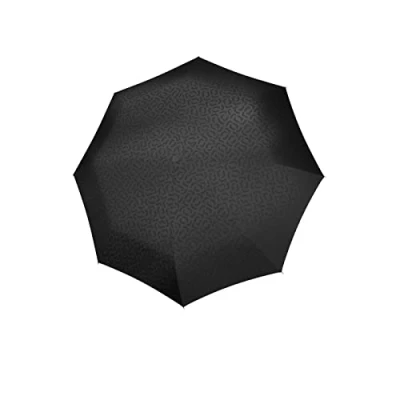 Abbildung von reisenthel umbrella pocket classic in Signature Schwarz Hot Print Kompakter Taschenschirm aus recycelten PET Flaschen Mit ergonomischem Griffdesign