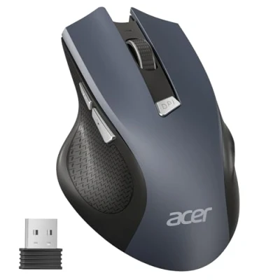 Abbildung von acer Maus Kabellos, 2.4GHz 1600 DPI Funkmaus, 3 Einstellbare Wireless Mouse mit 6 Tasten, Batteriebetriebene Kabellose für Laptop, PC und MacBook, Empfohlen Rechtshänder