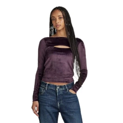 Abbildung von G Star Cutout SLIM Boatneck Langarmshirt, Damen, Größe: Medium, Lt maze