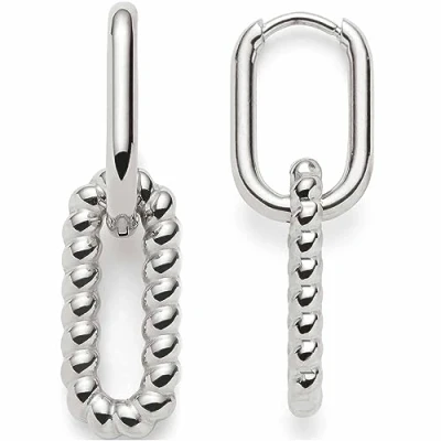 Abbildung von Leonardo Jewels Moni Damen Ohrringe Set aus Edelstahl silberfarben, kleine Creolen mit Klappverschluss und abnehmbarem Clip, Schmuck Geschenk 023250