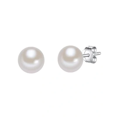 Abbildung von Valero Pearls Damen Ohrstecker Hochwertige Süßwasser Zuchtperlen in ca. 4 mm Rund weiß 925 Sterling Silber Perlenohrstecker mit echten Perlen 186110