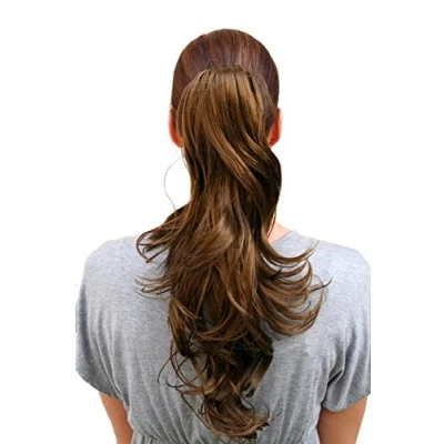 Abbildung von WIG ME UP T148M 10 Haarteil ZOPF gewellt BRÜNETT Braun (Farbton 10) 50 cm