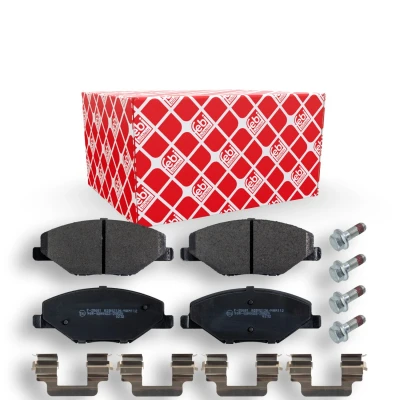 Abbildung von FEBI BILSTEIN 171000 Bremsbelagsatz Vorderachse mit Befestigungsmaterial Anbaumaterial SKODA: Fabia 2, Rapid Spaceback, Hatchback