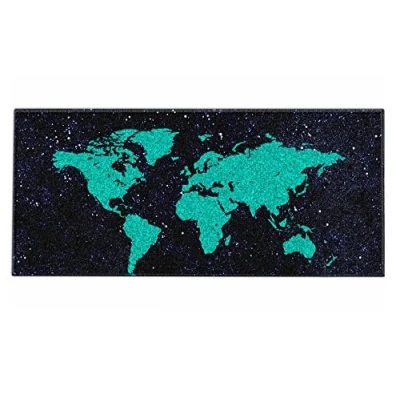 Abbildung von Silent Monsters Mauspad XXL 900 x 400 mm großes Mousepad Weltkarte grün Vernähter Rand rutschfest für Gaming Büro Office Homeoffice Tastatur 90 40 cm groß Mouse Pad Mat alle Maus Arten