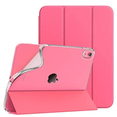 Abbildung von TiMOVO Hülle Kompatibel mit iPad 10 Generation 10,9 Zoll 2022, Dreifach Gefaltet PU Leder Schutzhülle Weich TPU Rückhülle, Auto Schlaf/Aufwach Case für 10, Wassermelone Rot