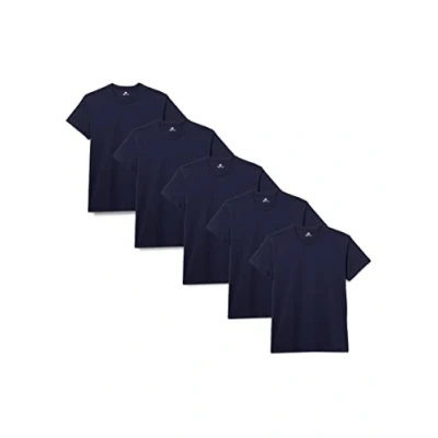 Abbildung von Lower East Basic Rundhals T Shirts für Herren (5er Pack 10er Pack) aus 100% Baumwolle I Shirt Herren, in vielen Farben, Dunkelblau, L