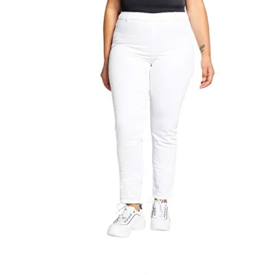 Abbildung von Ulla Popken Damen Jeggings Sienna, Stretch, Gürtelschlaufen Hosen, Schneeweiß, 50W / 30L EU