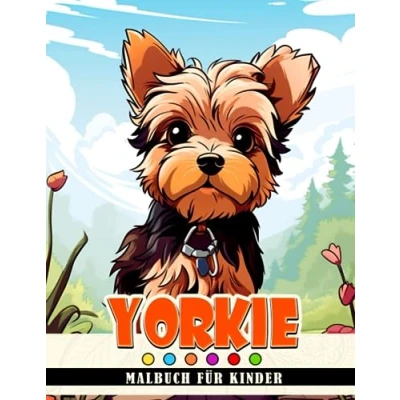 Abbildung von Yorkie Malbuch für Kinder: Koloriere und habe Spaß mit 30 Achtsamkeits Malvorlagen von niedlichen Hunden perfekte Geschenke besondere Anlässe kleine Jungen Mädchen.