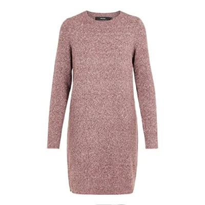 Abbildung von VERO MODA Damen VMDOFFY LS O Neck Dress GA NOOS 10215523, Crushed Berry/Melange, XXL