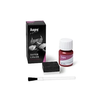 Abbildung von Kaps Super Color Lederfarbe für Naturleder, Synthetik und Textil, Lederfärber, 25 ml, Rot 112