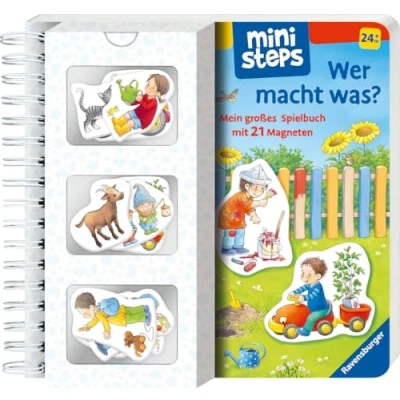 Abbildung von ministeps: Wer macht was?: Mein großes Spielbuch mit 21 Magneten. Ab 24 Monaten