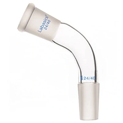 Abbildung von Labasics Glas 105 Grad Destillation Adapter, Borosilikatglas gebogener Adapter mit 24/40 Gelenken für Laborlabor Versorgung