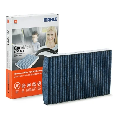 Abbildung von MAHLE ORIGINAL LAO 138 Innenraumfilter Aktivkohlefilter, mit antiallergischer Wirkung, antibakterieller Wirkung 285,0 177 29,0 CareMetix
