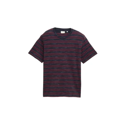 Abbildung von TOM Tailor MIT Streifenmuster Tshirt print, Herren, Größe: XL, Navy yarn dye stripe