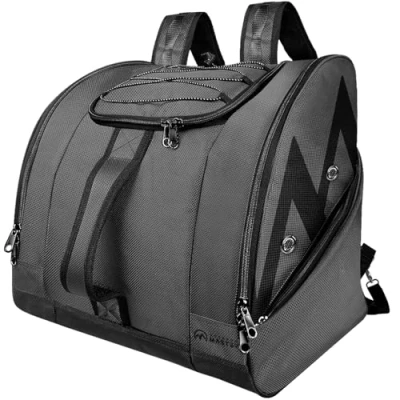 Abbildung von OutdoorMaster Stiefeltasche Eisbär Skischuhe und Snowboard Stiefeltasche, ideal für Reisen, mit wasserdichter Außenseite Unterseite Herren, Damen Jugendliche Grau