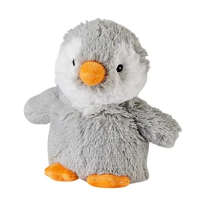Abbildung von Warmies Grauer Pinguin Plüschtier, vollständig erwärmbarer, gewichteter Teddy mit leichtem Duft nach getrocknetem französischem Lavendel, heißes oder kaltes Plüsch Kuscheltier in Juniorgröße