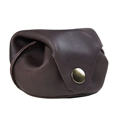 Abbildung von STILORD &#039;Bob&#039; Münzbörse Leder Klein Vintage Münzbeutel Mini Portemonnaie Ledergeldbeutel Geldbörse Slim Wallet Minibörse Kleingeldbörse Schlüssel Etui, Farbe:matt Dunkelbraun