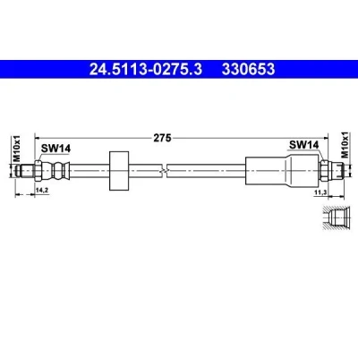 Abbildung von ATE 24.5113 0275.3 Bremsschläuche 275 M10x1 BMW: 5 Touring