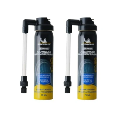 Abbildung von MICHELIN Expert Fahrrad Pannenspray 2 x 75ml Reifendichtmittel Fahrradreifen Reparatur Reifenreparatur ohne Werkzeug
