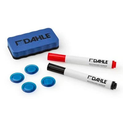 Abbildung von Dahle 95140 13540 Whiteboard Starterset (2 Boardmarker rot/schwarz, 4 Magnete, 1 magnetischer Wischer)