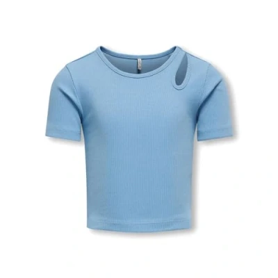 Abbildung von KIDS ONLY Mädchen Kognessa S/S Cut Out Top Box JRS Noos T Shirts, Blissful Blue/Detail:Shoulder Out, 146 152 EU