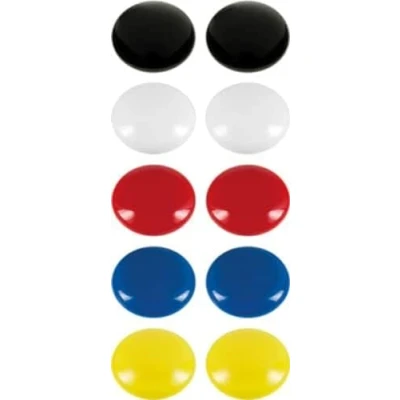 Abbildung von Westcott Haftmagnete 10er Pack, 25 mm, rund, je 2x weiß, schwarz, rot, blau, gelb, E 10814 00