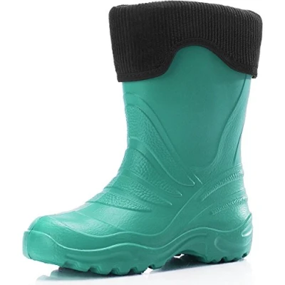 Abbildung von Ladeheid Kinder Mädchen Jungen federleichte Eva Thermo Gummistiefel gefüttert LA 861 (Türkis/Schwarz, 24/25 EU)