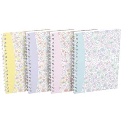 Abbildung von Oxford Spiral Notizbuch A6 Floral kariert, 100 Seiten, Softcover, 4 Designs, 10 Stück