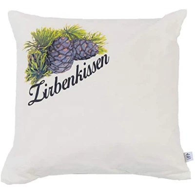 Abbildung von Zirbenkissen Zirbe mit Inlett 40x40 cm befüllt Zirbenspänen aus 100% Alpen Zirbenholz