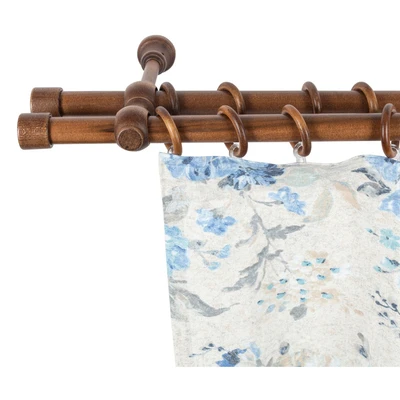 Abbildung von SN DECO GROUP Gardinenstange "Cafiro" 2 läufig-läufig Fixmaß 28 mm, Holz, verschiedene Längen und Farben, Komplettset