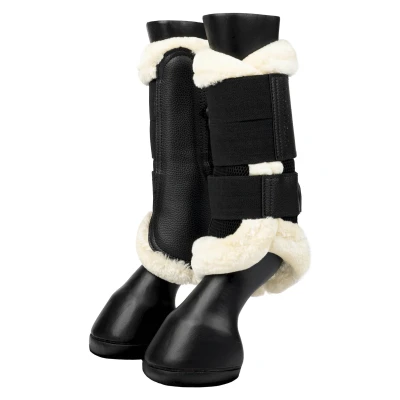 Abbildung von LeMieux Brushing Boots Fleece Edge Mesh Schwarz/Naturell XWarmblut